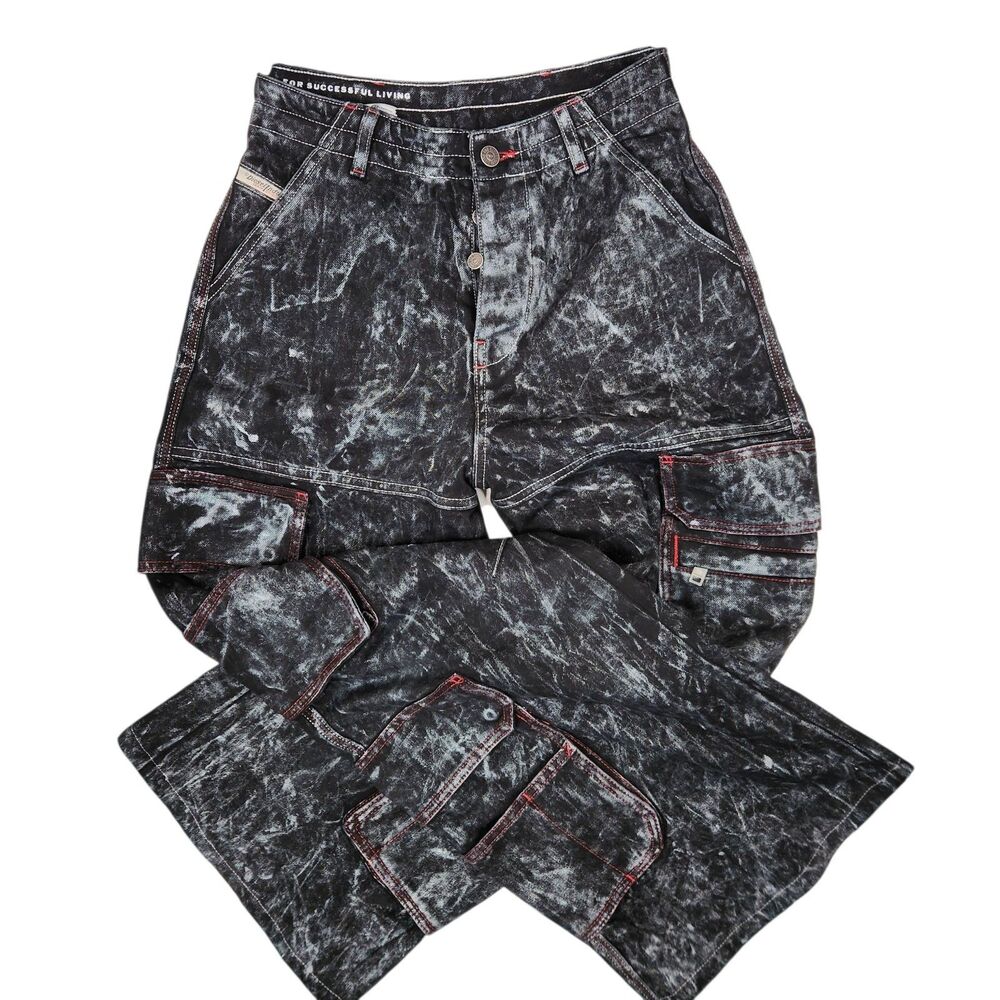 Diesel Womens 1996 D-Sire Oemac Straight Flare Leg Cargo Utility Jeans 24